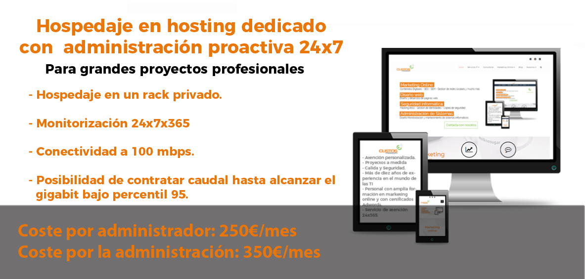 Alojamiento web hosting dedicado 24x7